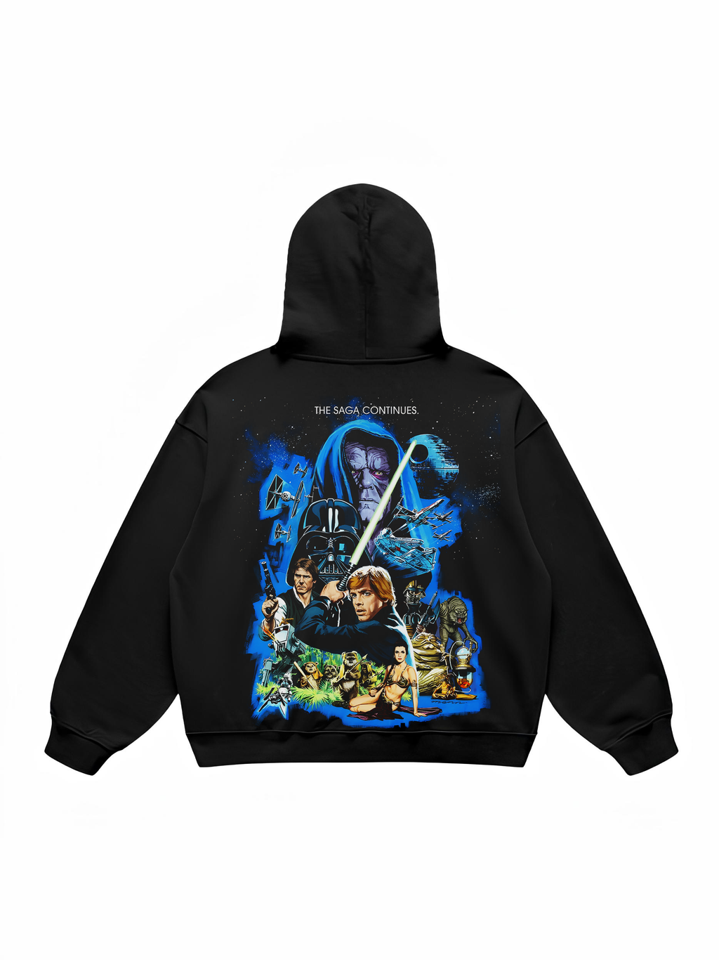 Stars Blue Oversized Hoodie