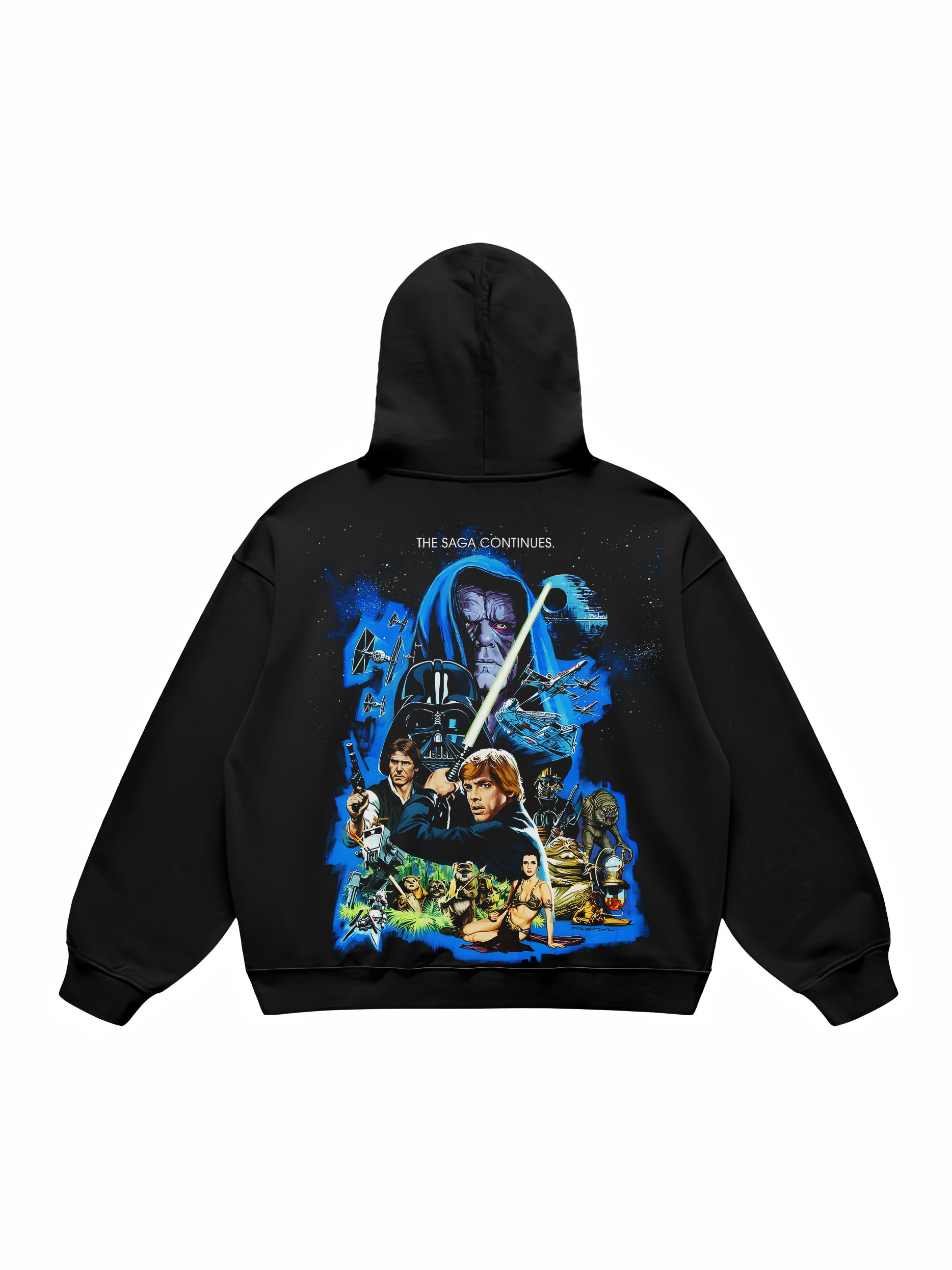 Stars Blue Oversized Hoodie